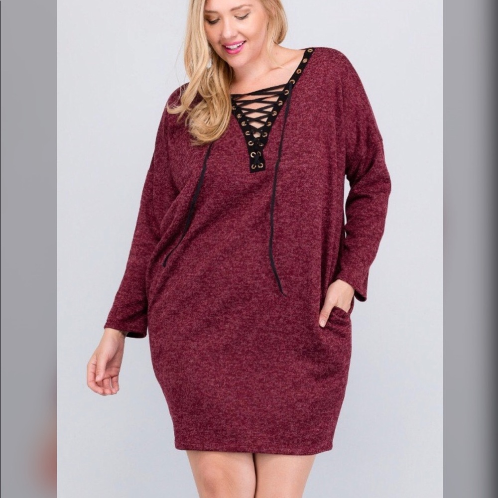 Two Tone Hacci Tunic Dress