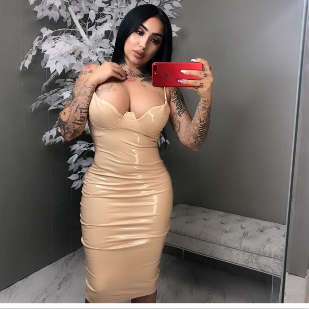 Nude Latex Midi dress