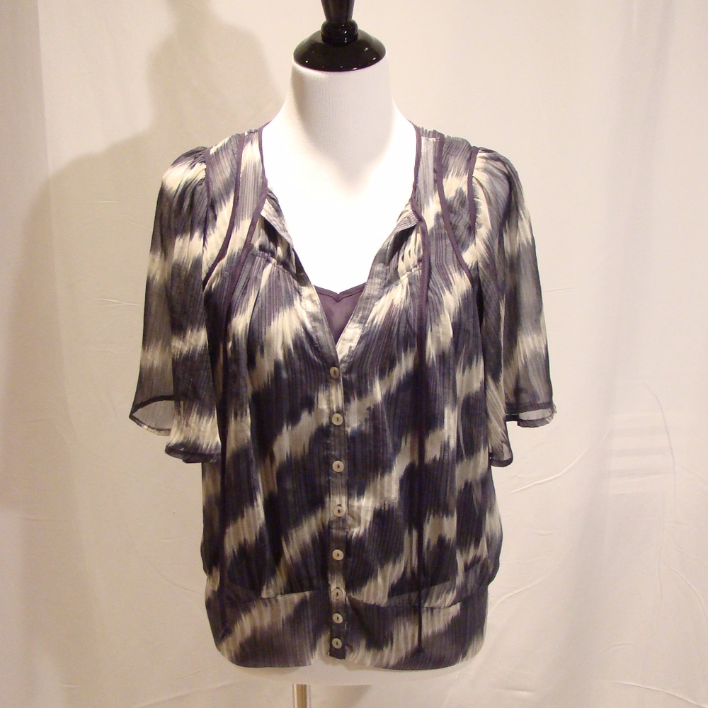 Fabulous, Sheer Flutter Sleeve Top with Cami