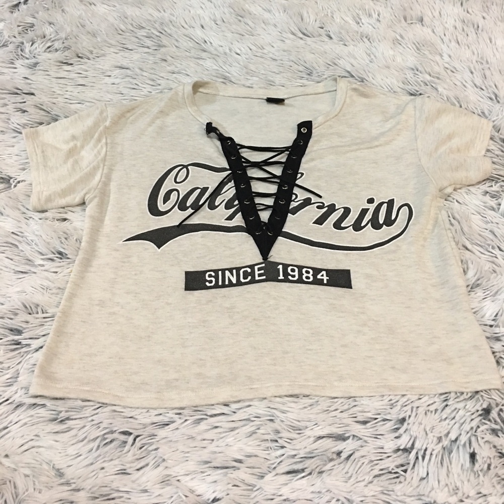 Lace up crop top