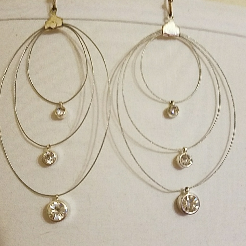 Rhinestone wire hoops