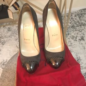 Metal-Stiletto Suede Pump Metal-Stiletto Suede Pump