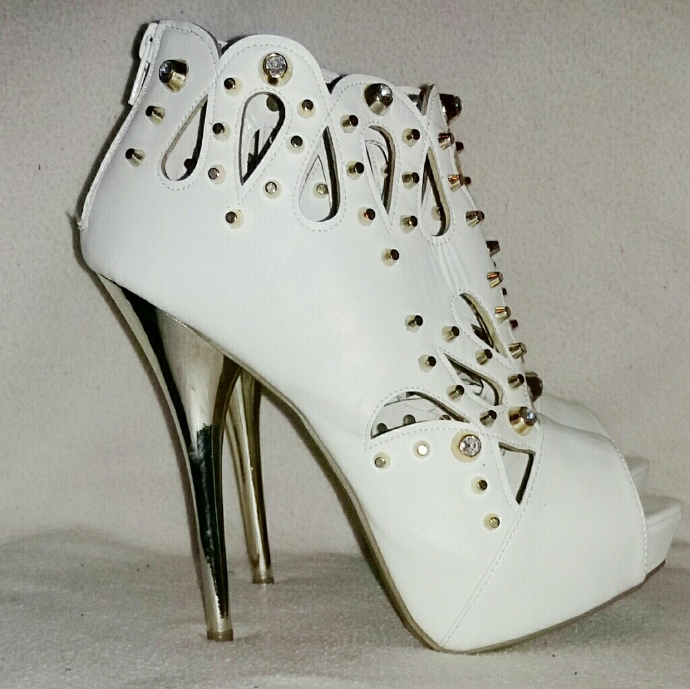 White and Gold Heels