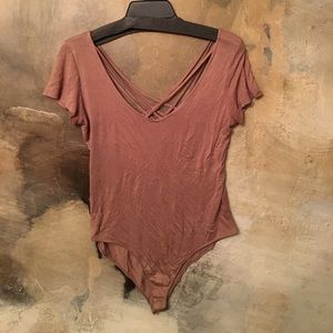 Cute taupe strappy bodysuit