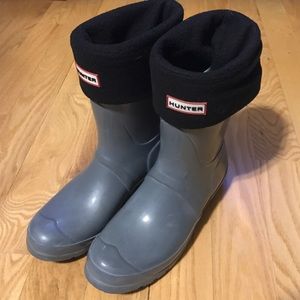 Grey Glossy Hunter Boots!