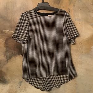 Michael Kors gingham plaid peplum top