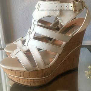 Guess White Wedges Shoes