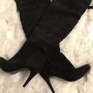 Black suede boots
