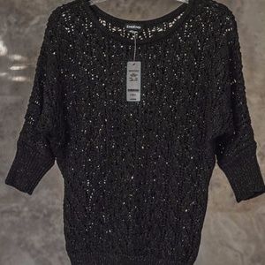 NWT BEBE Black Sweater Dolmain Sleeve size XS