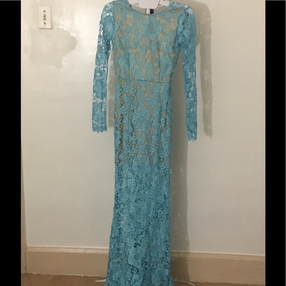 crochet lace maxi dress with an open back