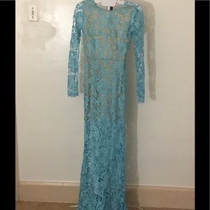 crochet lace maxi dress with an open back