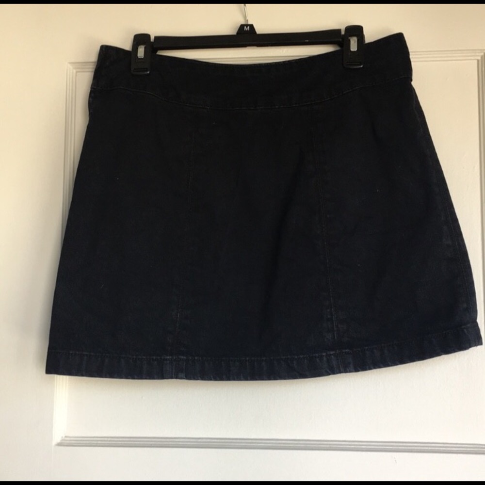 Free people vegan dark wash mini skirt