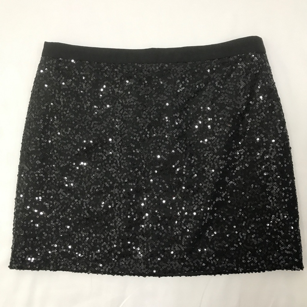 J. Crew Black Sequin Mini Skirt