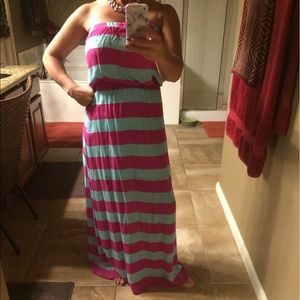 Strapless maxi