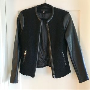 Like-new H&M Faux Leather & Bouclé Jacket! 