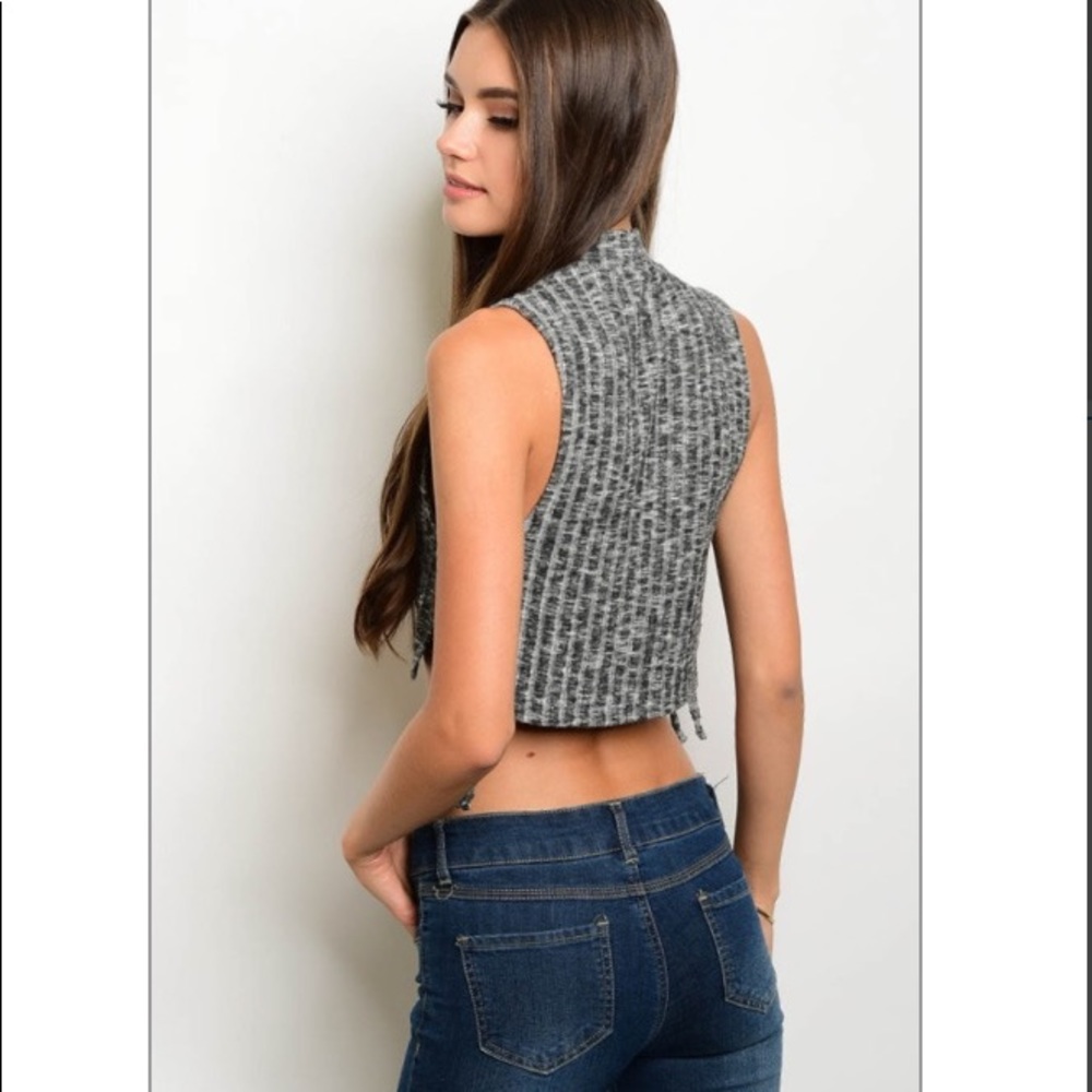 Mock Neck Ribbed Top - Picture 2 of 6