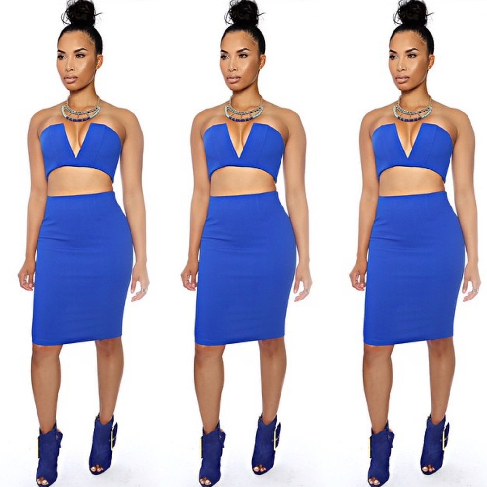 Blue Pencil Skirt