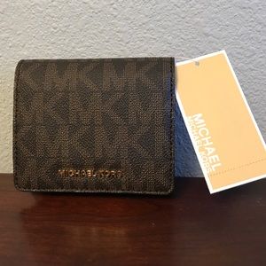 Michael Kors Jet Set cardcase brown leather wallet Michael Kors Jet Set cardcase brown leather wallet