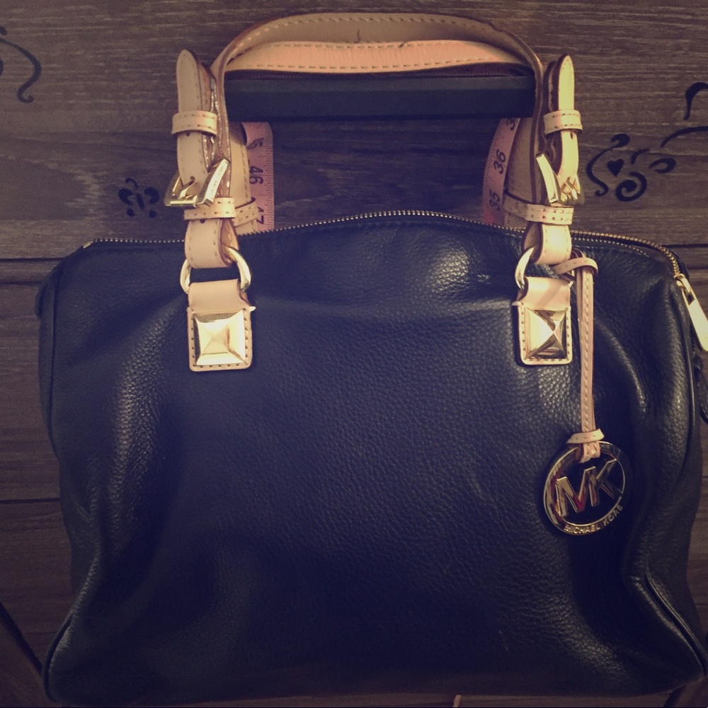 Black soft leather Michael Kors satchel