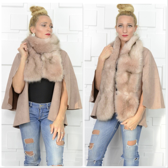 🔴LAST 1🔴 FAUX SUEDE CAPE JACKET - Picture 4 of 4