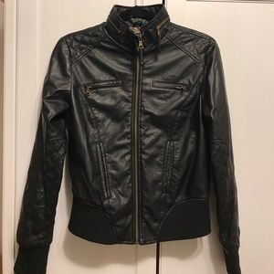 Faux Black Leather Jacket