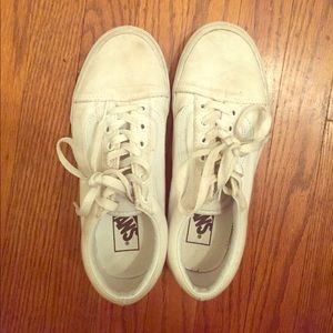 old skool white vans *canvas*