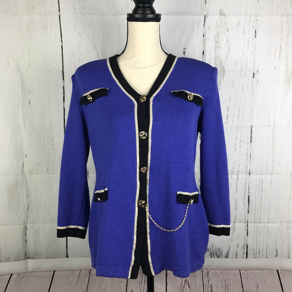 St. John Collection by Marie Gray Cardigan Blue