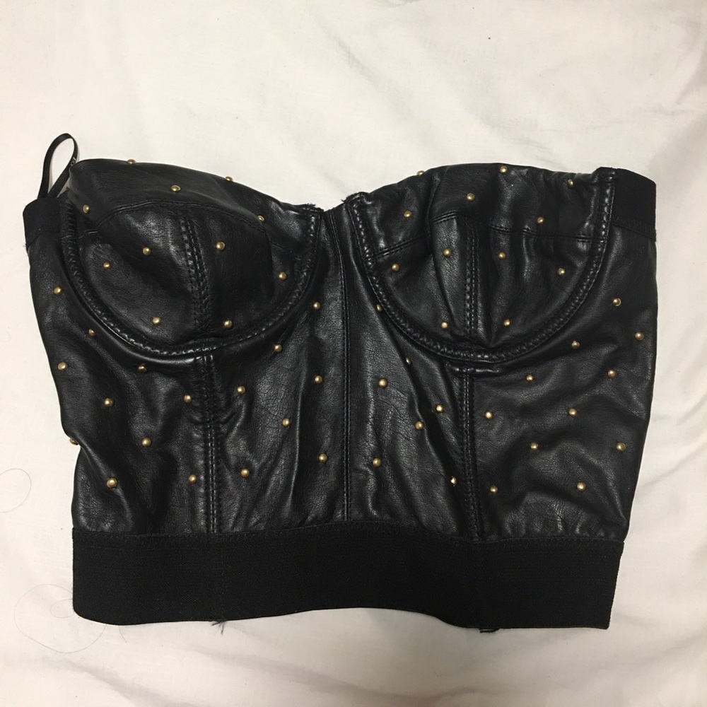 Bustier black studded. Never worn