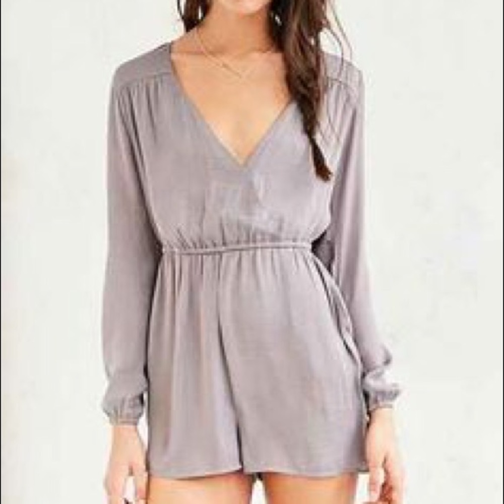 Urban Outfitter & Alice Long Sleeve Satin Romper