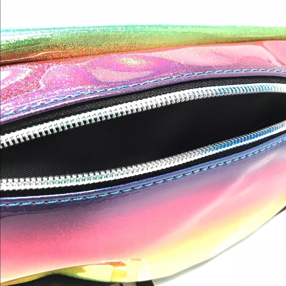 Fanny Pack Polyurethane Mini Bag w Rainbow Shine - Picture 7 of 8
