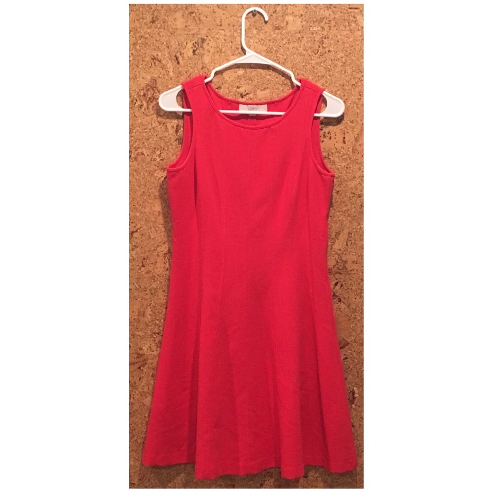 Loft Red Ponte Dress
