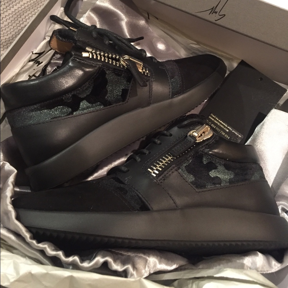 New Season Velvet Camo Zanotti Sneakers