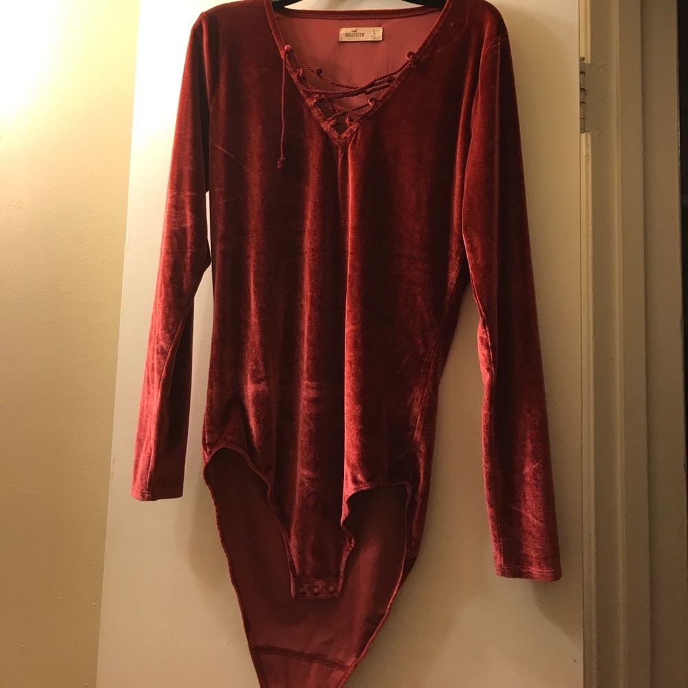 Red velvet body suit