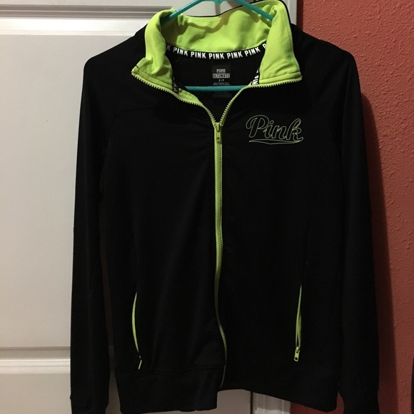 black and neon green sweater