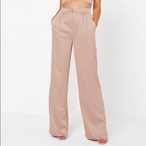 White Leg Satin Pants