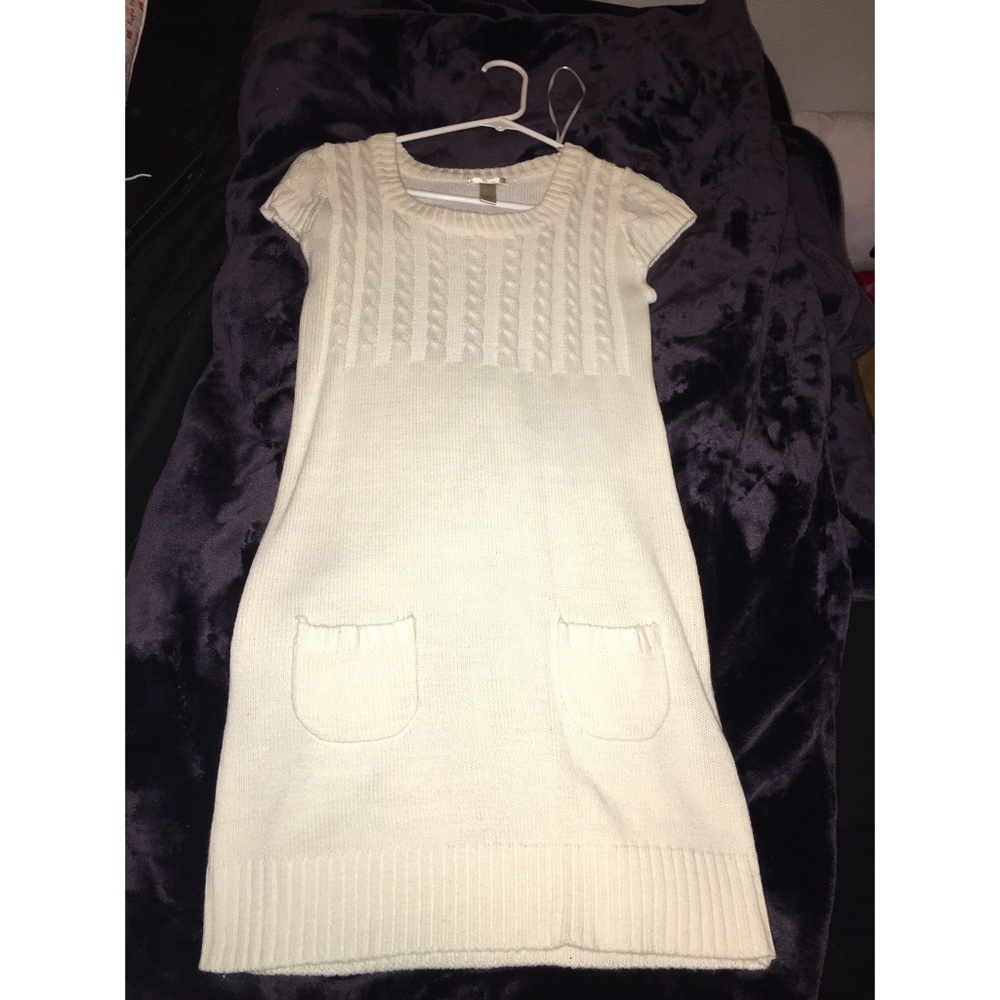 Knitted cream color dress