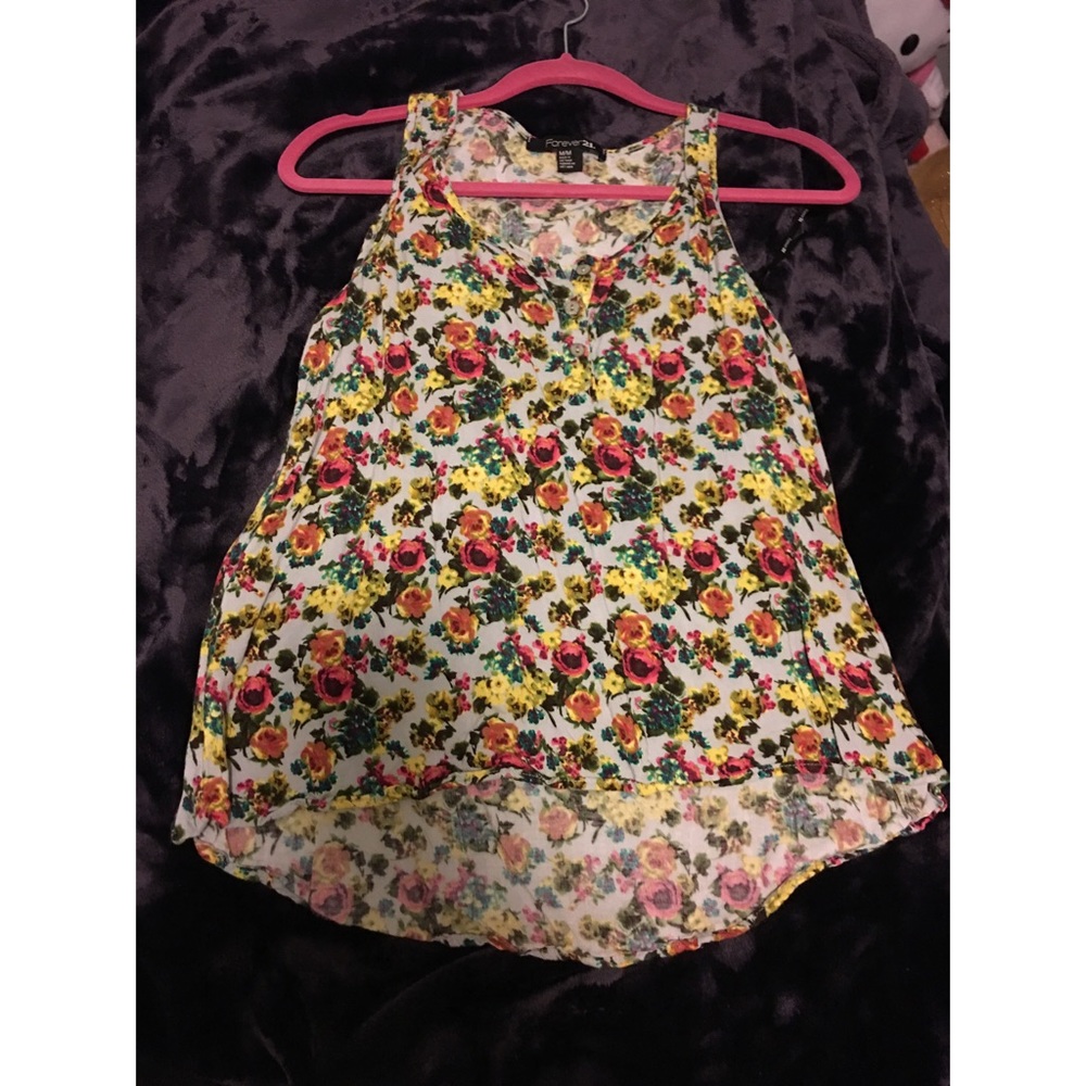 Cute floral sleeveless shirt