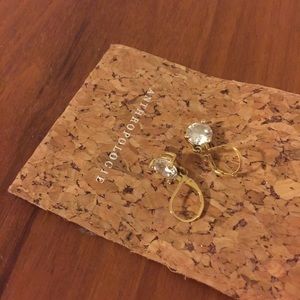 Crystal and gold drop earrings