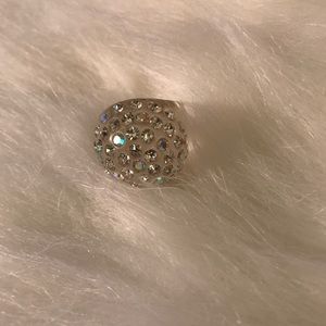 Clear rhinestone ring y2k