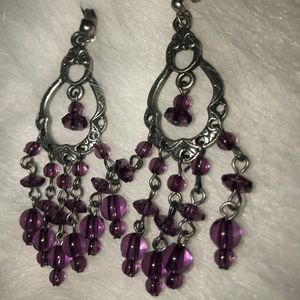 Purple fashion earrings
