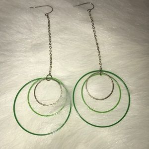 Green hoop earrings y2k