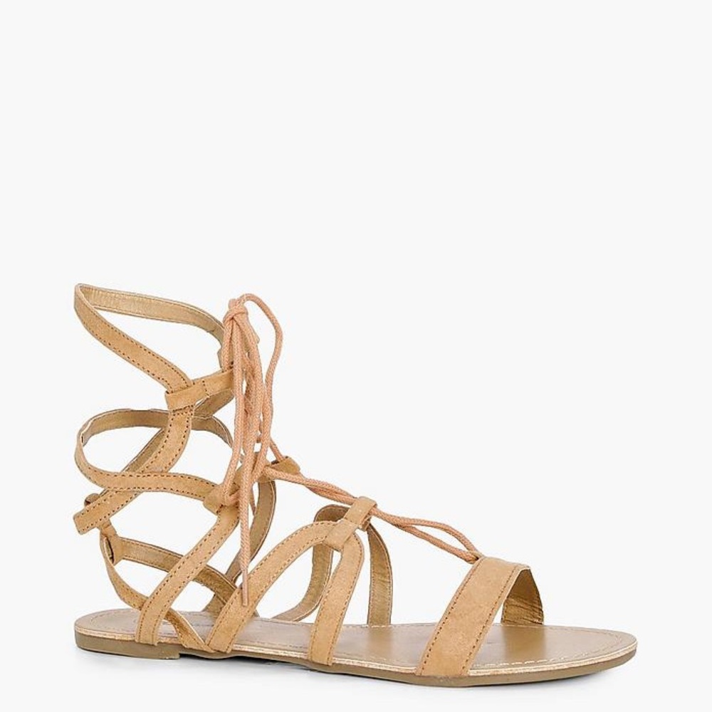 Tan gladiator sandals