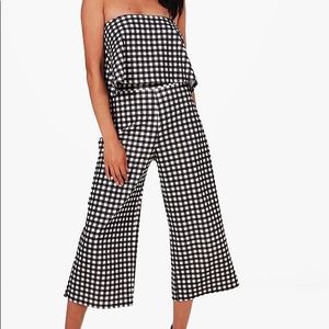 Gingham bandeau and culottes co-ord