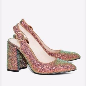 Shellys London Chester Glitter Chunky Heels Party Shellys London Chester Glitter Chunky Heels Party