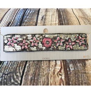 Sequined Embroidered Statement Choker Topshop Sequined Embroidered Statement Choker Topshop