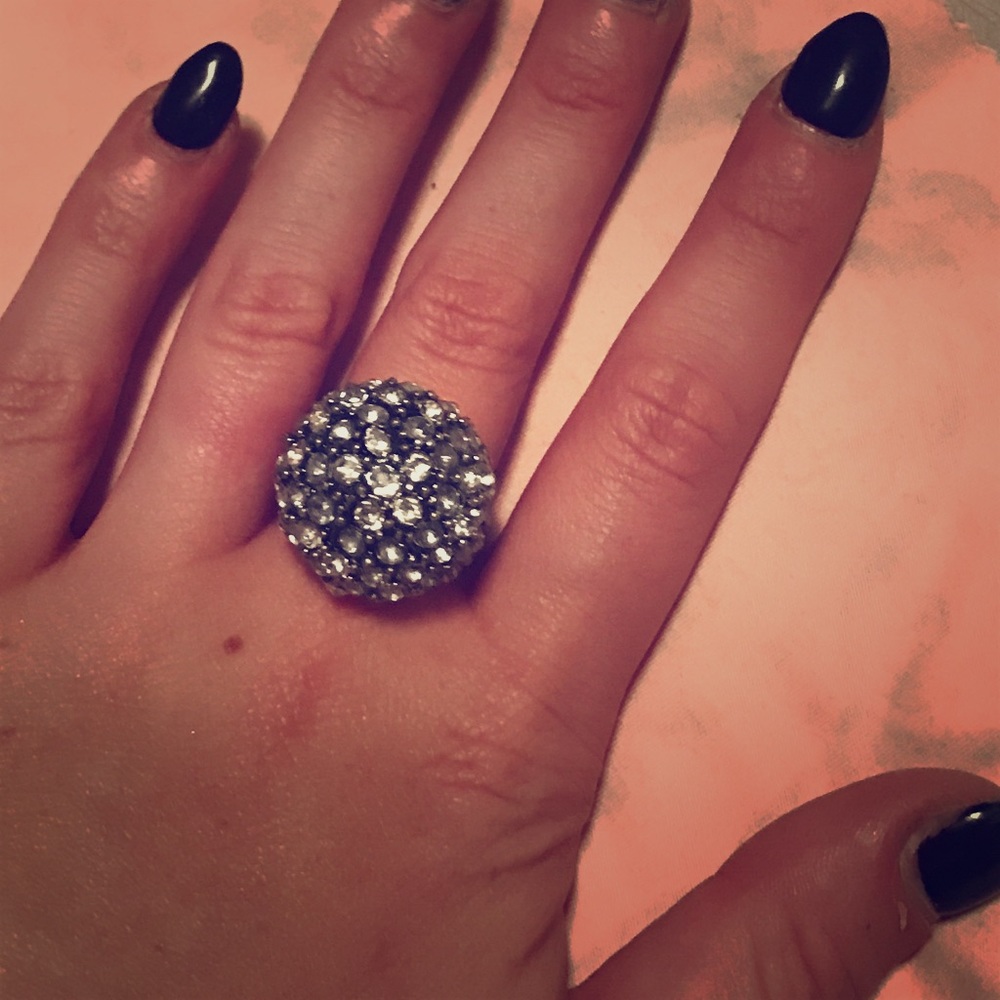 Faux Diamond Cluster Ring