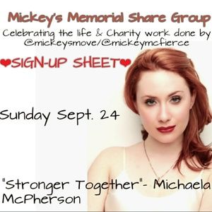 HAPPENING NOW! Mickey's Memorial Share Sign-Up