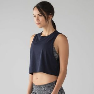 Lululemon Cut Back Crop Tank - Midnight Navy Lululemon Cut Back Crop Tank - Midnight Navy