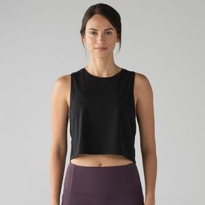 Lululemon Cut Back Crop Tank - Black Lululemon Cut Back Crop Tank - Black
