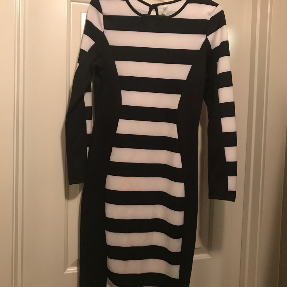 Black and White Midi dress.